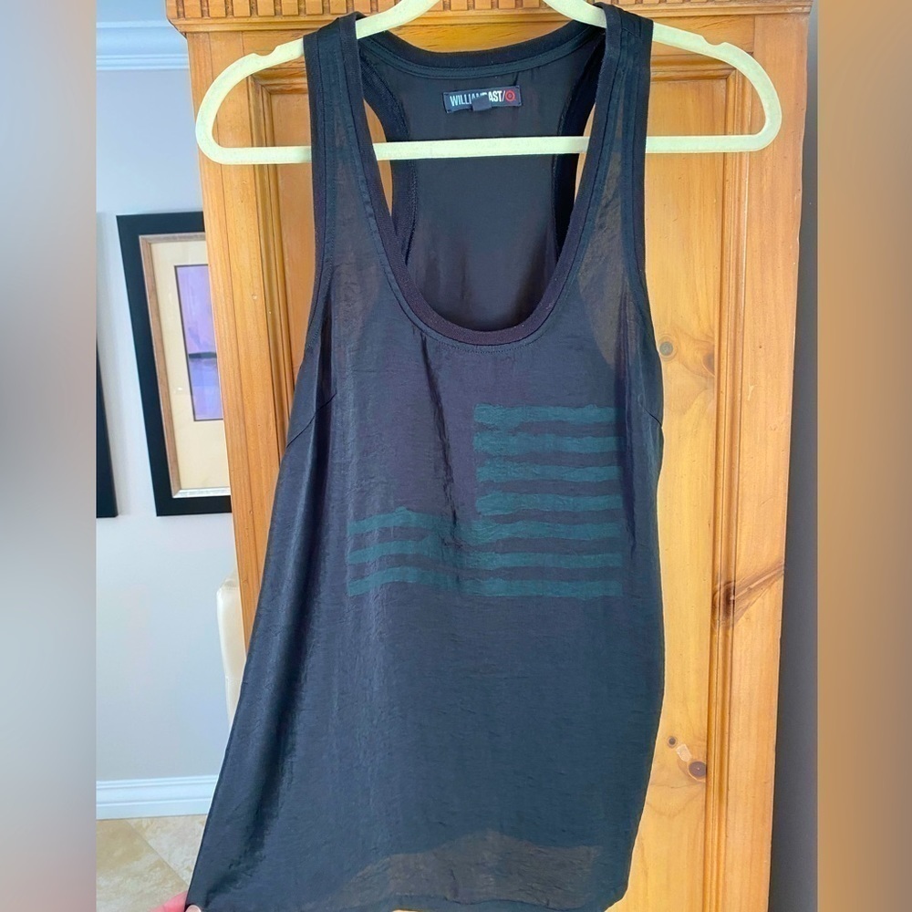 William Rast for Target black razorback flowy top w/ very subtle American flag M